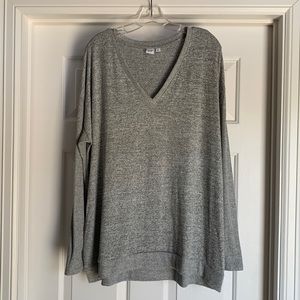 GAP Gray V-neck Tunic Sweater